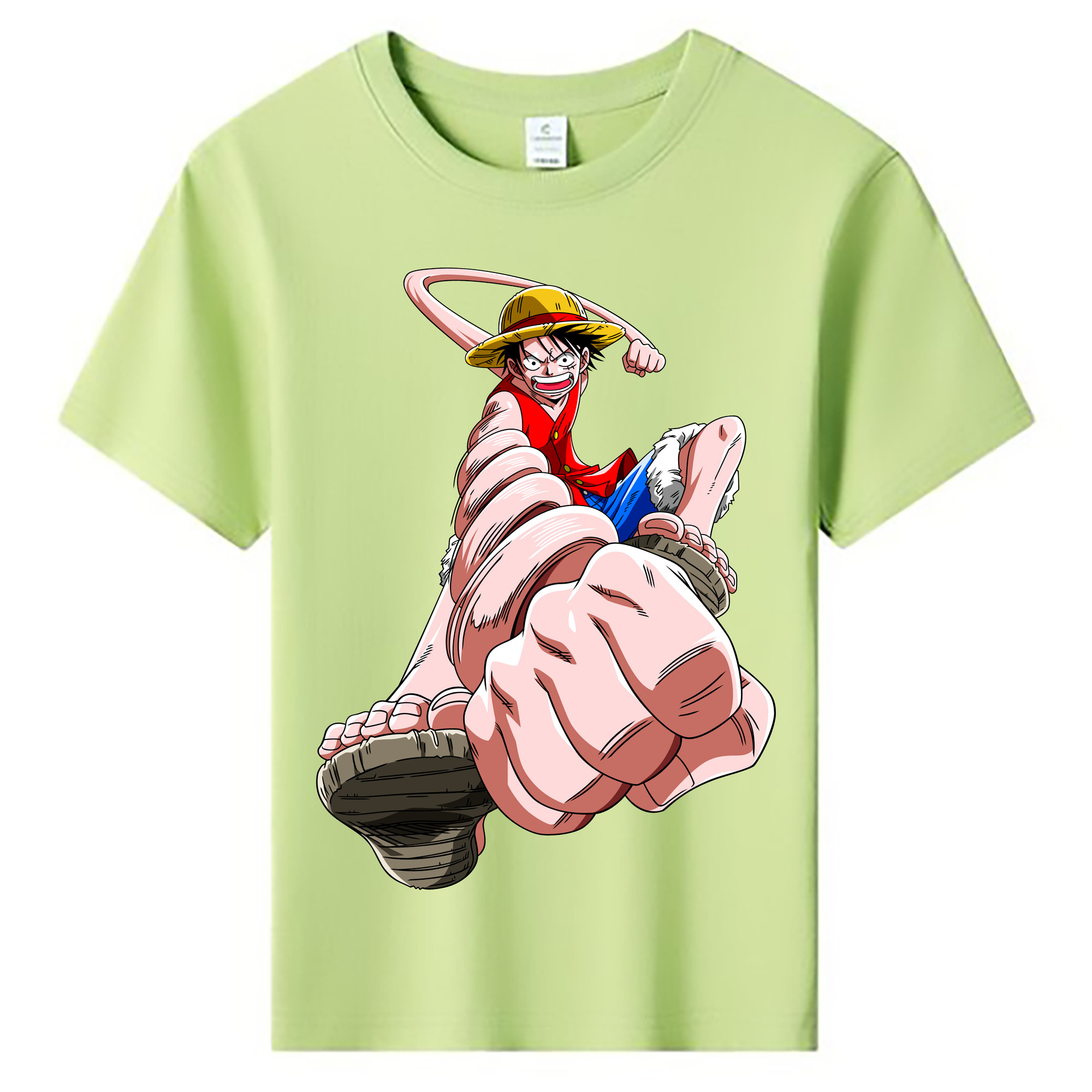 ワンピース モンキー・D・ルフィ ONE PIECE Monkey D. Luffy 綿100％キッズTシャツ（フロントプリント）